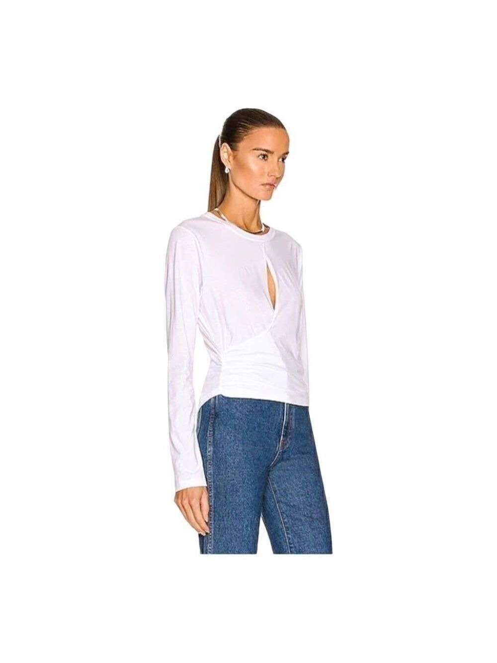 A.L.C. JORDAN Wrap White Tee Size Large NWT